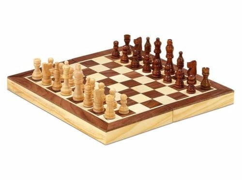 Cayro – Schach – ab 7 Jahren – die Figuren und das Klappbrett sind magnetisch und aus Naturholz – Brettspiel – ideal für Kinder und Erwachsene – 2 Spieler