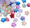 PandaHall 100 Stück Stern Kristall Glasperlen Transparent Spray Painted Star Beads Colorful Pony Loose Spacer Beads for Necklace Earring Jewelry Craft Making
