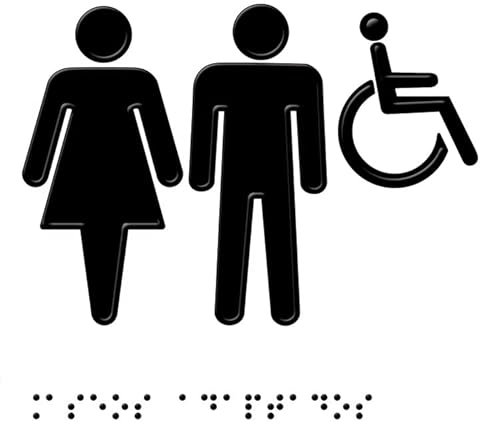 Placa Aseo mixto adaptado en Braille aluminio (Blanco)