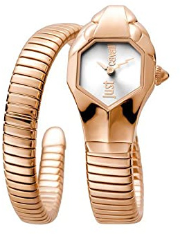 Just Cavalli JC1L001M0065 Analoge Quarzuhr für Herren mit Edelstahlarmband, grau, Modisch