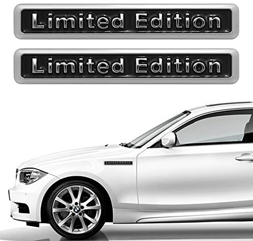 Grevosea 2 adesivi 3D per auto in edizione limitata con logo in metallo argentato, emblema distintivo per auto, moto, finestre, porte, PC, tablet, accessori per computer portatile, regalo di sintonia
