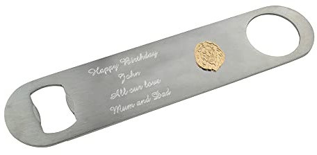 Golden Lion's Head Design Personalised Stainless Steel Engraved Bottle Opener