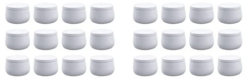 jumbans Barattoli di latta per candele con 24 barattoli per candele, barattoli in metallo da 226,8 g, contenitore per candele fai da te (D)