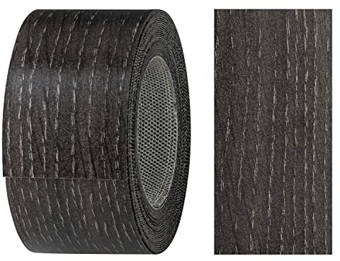 haggiy Kantenumleimer Melamin - 40mm x 5m, Dekor: Eiche Graphit | Kantenband mit Schmelzkleber, Umleimer zum Aufbügeln, für Regalbretter & Platten