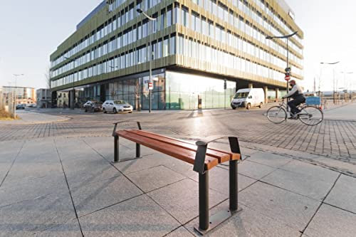 Parkbank Centurion ohne Rückenlehne Gartenbank Mercurius Parkbank 170cm Länge, Gestell Gusseisen Holz Metall Outdoor
