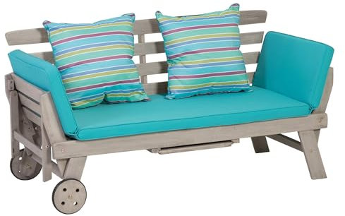 Greemotion Maui Multifunktions Sofa, Metall, grau/türkis