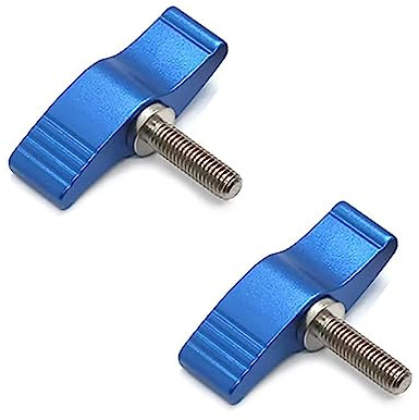 Tornillos moleteados M8 con asas, tornillos de mariposa, perilla de mariposa ajustable, 2 unidades (azul, M8 x 14 mm)