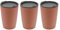 Magu 3er Set Natur-Design Trinkbecher Coffee to Go Rot ca. 310 ml aus einem Polymer aus natürlichen Materialien Mehrwegbecher Kaffeebecher