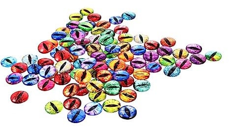 Abaodam 100pcs Mixed Style Glass Doll Eyes Craft Materials for Doll Making Flat Back Eye Patches for Earrings Puppets and Home Decorations