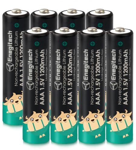 Enegitech AAA Lithium Batterien, 1,5 V 1200mAh Einwegbatterien für Nuki Keypad, Outdoor Wetterstation, Außenwetterstation Sensor, Nicht wiederaufladbar (AAA 8 Stück)