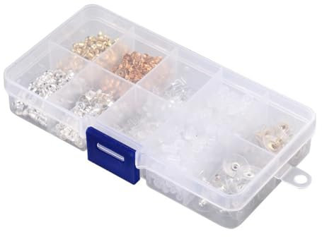 XKSOCT 460 Pièces Fermoirs de Boucles d'oreilles,Fermoirs de Boucles d'oreilles,10 Styles Boucles d'oreilles à Tige Créoles en Métal et Silicone pour Remplacement Bricolage