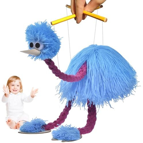 Straußenpuppe auf Saiten, handgefertigte Straußen-Marionette-Puppe, interaktive Straußen-Saitenpuppe, für Familie, Männer, Frauen, Kinder, Theater