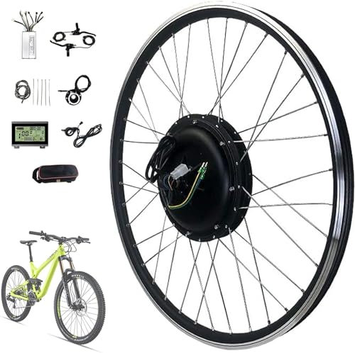 Umbausatz E-Bike 20 / 24 / 26 / 27,5 / 28 / 29 / 700c Vorderrad 36V - 48V einstellbar in 250-1000 Watt, E-Bike Umbausatz Pedelec Elektrofahrrad, 48V/250W, 26 Zoll