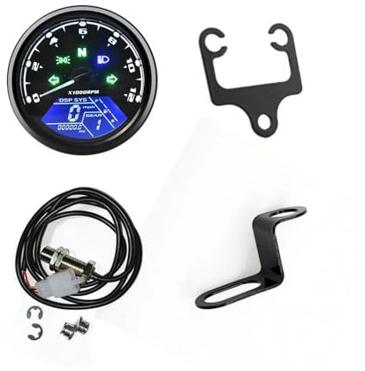 Tachymètre Moto Compteur de Vitesse de Panneau de jauge de Moto numérique Populaire 199MPH KM/H tachymètre ODO 12000 TR/Min avec indicateur de Vitesse