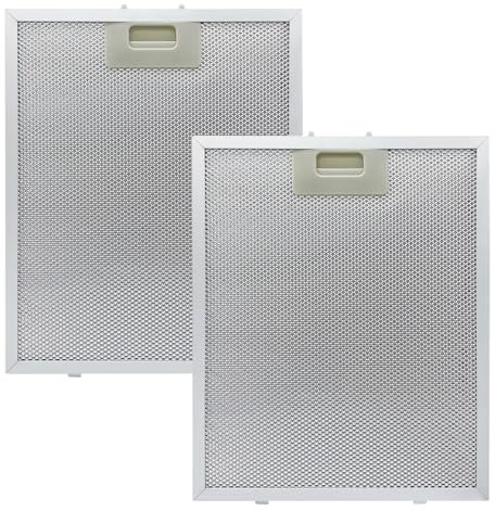 JNBGTU 2Pcs Cooker Hood Filter - 320×260mm Replacement Metal Grease Filters, 5-Layer Aluminium Mesh, for Kitchen Cooker Hood Grease Filters Hood Vent Filter