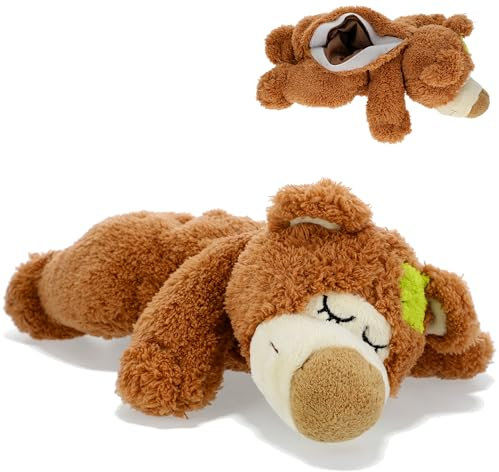 alles-meine.de GmbH Plüschtier mit Tasche - z.B. als Dinkelkissen - Geldbörse - Kuscheltier mit Geheimversteck - Kulturtasche - Teddybär - 35 cm - für Dinkel & Kirschkern - Kirsc..