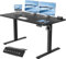 JUMMICO Höhenverstellbarer Schreibtisch mit USB-Ladeanschluss,Schreibtisch Höhenverstellbar Elektrischer, Steh-Sitz Tisch Stehpult Verstellbarer Computertisch,Standing Desk,100 x 60 cm, Schwarz