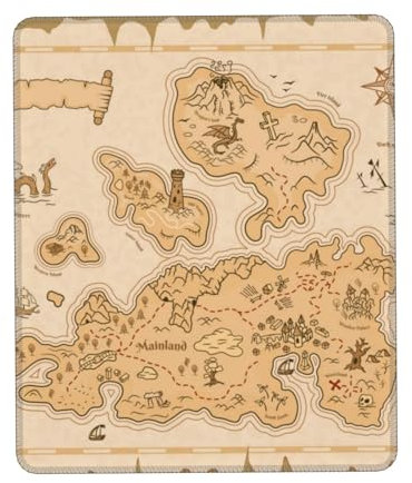 ASKFNASDKMFN Treasure map old paper pirate island adventure Mouse Pad Desktop Protector Mat for Women Girl Office 20X24CM