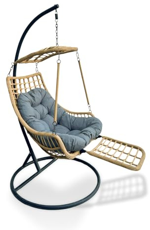 YOEVU Silla Colgante con Soporte, Gris Beige