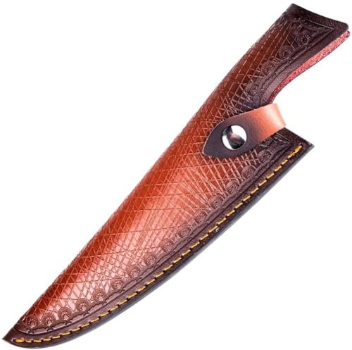 Glixoft Cowhide Knife Sheath Leather Knife Sleeve Kitchen Knife Cover for Camping and Outdoor Activities Knife Protection