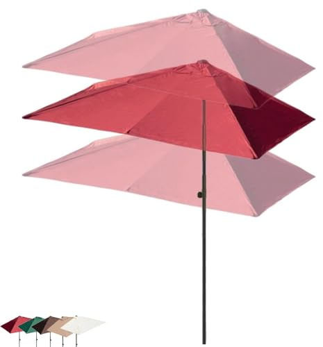 ZIUSFAC Halber Balkonschirm Sonnenschirm Rechteckig Wandschirm 270×150cm 250×130cm Halbschirm Für Balkone Wände Terrasse Höhenverstellbar(Burgundy,270x150cm/8.9x4.9ft)
