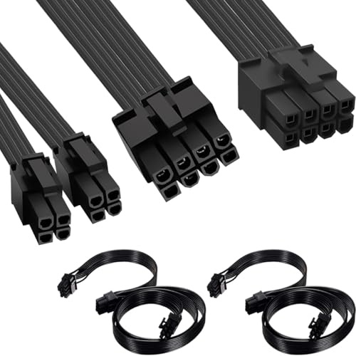 DAOKAI CPU Cable for EVGA,8 Pin to 8 & 4+4 Pin Male to Male EPS CPU Power Cable 23.62in(60cm) for T2 T3 G+ G2 G3 G5 G6 GA GM GT P2 P3 P5 P6 P+ (60cm+20cm)