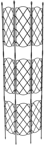TOGEVAL Treillis Métallique pour Plantes Grimpantes en Acier Noir Réglable 465-135 CM Support Robuste de Jardin pour Rosier Treillage Extérieur pour Cour et Balcon