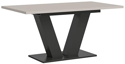 xonox.home – Esstisch Motion 150-190x76x90 cm in Kaschmir und Grau Nachbildung – Ausziehbarer Tisch mit V-Fußgestell – modern & vielseitig – sorgt für EIN einladendes Ambiente in Ihrem Wohnbereich