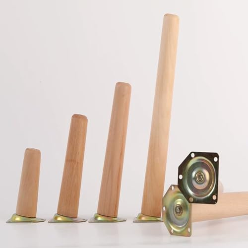 GSKFXJ Lot De 4 Pieds De Rechange en Bois Massif 20 30 40 60cm Pieds De Meubles Coniques, Pieds De Canapé, Pieds De Table Basse avec Protections De Sol(75cm/30in)