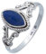 mantraroma Damen Ring 925 Silber Lapis Lazuli Edelstein blau ausgefallen verspielt