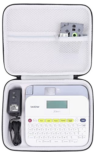 Khanka Hartschalen-Reiseetui Ersatz für Brother P-Touch Pt-d400 PTD400AD, PT-D410, PT-D460BT Home/Office Advanced Label Maker, nur Hülle (innen weiß)