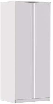Iconico Home MIK Modern, Armadio a 2 ante con maniglia integrata, Guardaroba, Camera da letto, Soggiorno, 80x55,5xh190,5 cm, Bianco