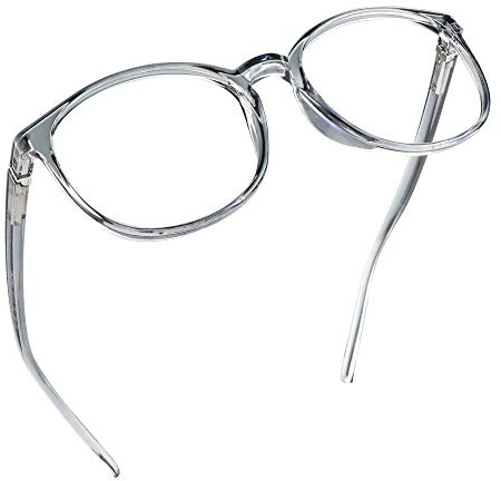 LifeArt Blue Light Blocking Brille, Anti Eyestrain, Computer Lesebrille, TV Brille für Frauen Männer(Klar grau,2.00 Vergrößerung)