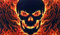 Fahne Flagge Pirat WITH FIRE Totenkopf mit Feuer 90x150 cm Fahnen Flaggen