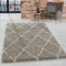 HomebyHome Shaggy Teppich Wohnzimmer 160 x 230 cm - Hochflor Teppich Skandi Rauten Beige Extra Weich und Flauschig - Bettvorleger Teppich für Schlafzimmer, Küchenläufer - Carpet, Halı, Kilim