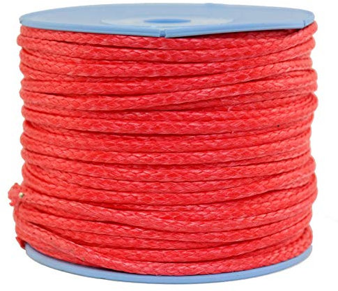 Dyneema Flechtschnur Seil Dyneemaseil Flechtleine aus Dyneema - Durchmesser 3mm - 50 Meter Fb. rot