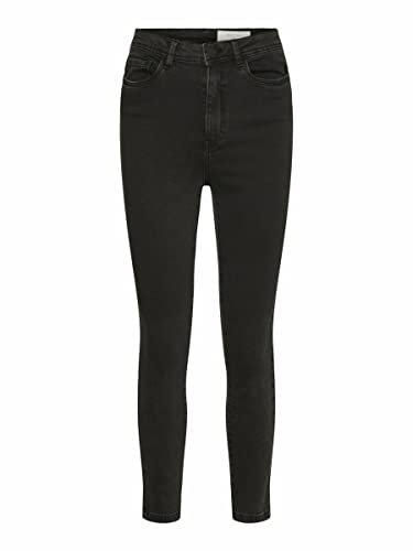 Noisy may Damen Nmagnes Hw Ank Vi125bw Bg Noos Jeans, Black Denim, 25W 30L EU
