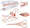nbeads Schreibtischzubehör 5 Kit, Büromaterial-Set Klebebandspender, Schere, Hefter-Entferner Und Hefter-Set Mit Messing 24/6 Standard-Heftklammer Für Home School Bürobedarf (Roségold)
