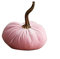 Aoblok Halloween Kürbis Deko - Halloween-Samt-Kürbis Deko, Herbst Deko Samt Kürbis Deko künstlicher Gemüse Kürbis mit Realistischen Stielen für Thanksgiving Tischdekoration (Rosa)