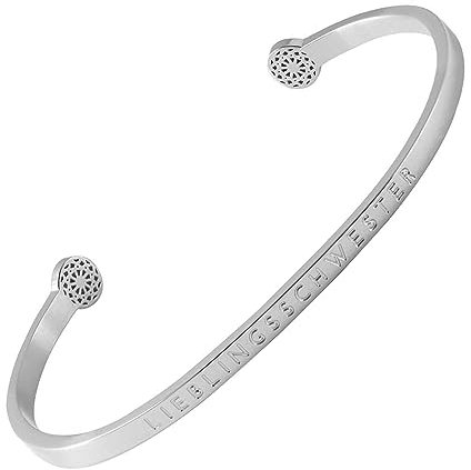 SIMPLE PLEDGE | Lieblingsschwester Armreif | Armband Damen mit Gravur in Silber, Gold, Roségold | Perfekt als Schmuck Geschenk | Blindgravur
