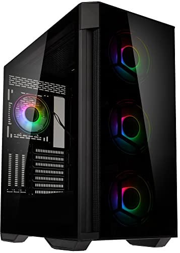 KOLINK Observatory Z ARGB E-ATX Midi-Tower Computer Gehäuse, 4 Vorinstallierte ARGB-Lüfter, Gehäuse PC für AIO-Kühlung, PC Gehäuse RGB Glas (Z Schwarz)