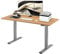 E.For.U® höhenverstellbarer Schreibtisch 180x80 cm, 2 Motoren, elektrisch höhenverstellbares Tischgestell mit 2-Fach-Teleskop, Memory-Steuerung (Silber), DT20L mit Tischplatte (Buche)