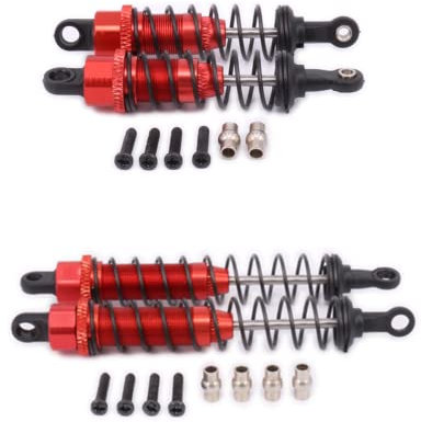 RCAWD RC Shocks 0016 0017 Dämpfer aus Aluminium für 1/12 Wltoys 12428 12423 FY03 12628 Kurzstreckenwüstenbuggy Off-Road Hop-Up-Teile (rot)