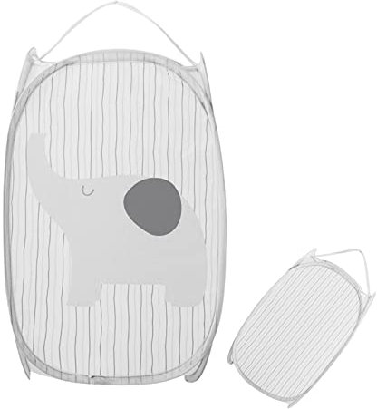 Cesto Della Biancheria Cesto Portabiancheria in Rete Pieghevole Pop Up Borse Organizer per Bambini Vestiti Giocattoli e Scarpe Grigio