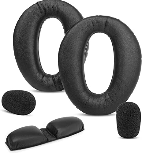 YunYiYi Ersatz-Ohrpolster-Abdeckung kompatibel mit Lightspeed Aviation Zulu/PFX/Zulu 2 Aviation Headset Ohrpolster Stirnbandteile (Anzug) | Ohrpolster Stirnband mit Protein-Lederteilen, Schwarz