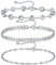 VGWON Bracelet de Cheville Argenté pour Femme en Acier Inoxydable, Plaqué Or 14K, Bracelet de Cheville en Perles D'Argent et Quartz Zirconien pour le Tennis