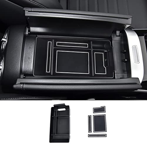 CDEFG Mercedes W206 C Klasse 2024 2023 Mittelkonsole Armlehne Organizer Armlehnen Aufbewahrungsbox Handschuhfach Aufbewahrung Auto Center Console Tray W206 Zubehör (Weiß)