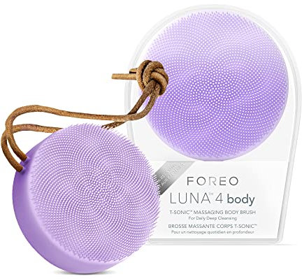 FOREO LUNA 4 body Körperbürste - Ganzkörperpflege - Körperpeeling - Verbessert die Aufnahme von Lotionwirkstoffen - Premium Lymphdrainage-Hautpflege-Tool - Wasserdicht - USB-aufladbar - Lavender