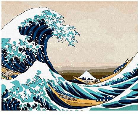 7 Artists Peinture Numero Adulte Katsusika Hokusai Big Wave in Kanagawa Set 40x50 cm | Numero Dart | Peinture Par Numero Adulte | Numéro D'art | Peinture Par Numero | Paint By Numbers