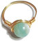 ARTQ Steinring Amazonit Naturstein Ring Frauen Runde Perlen Wire Wrapped Ring Vintage Kleine Frische Ringe St. Patrick's Day Party Geschenk Schmuck Für Frau Freundin Mutter